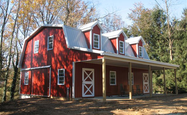 stick-frame barn building
