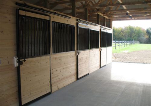 post-frame barn horse stalls