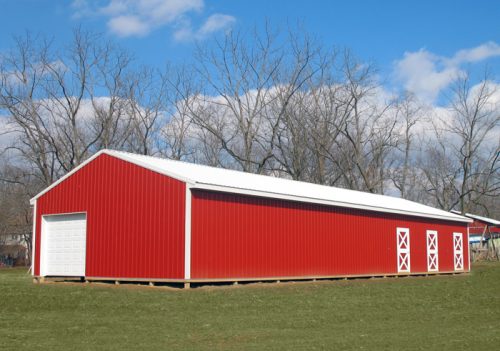 big red pole barn