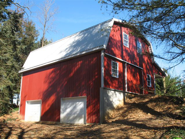 split-level stick-frame barn